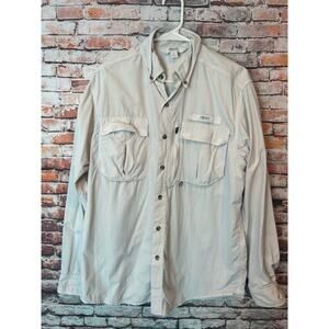 white gander mountain guide series button up shirt fishing men's size medium